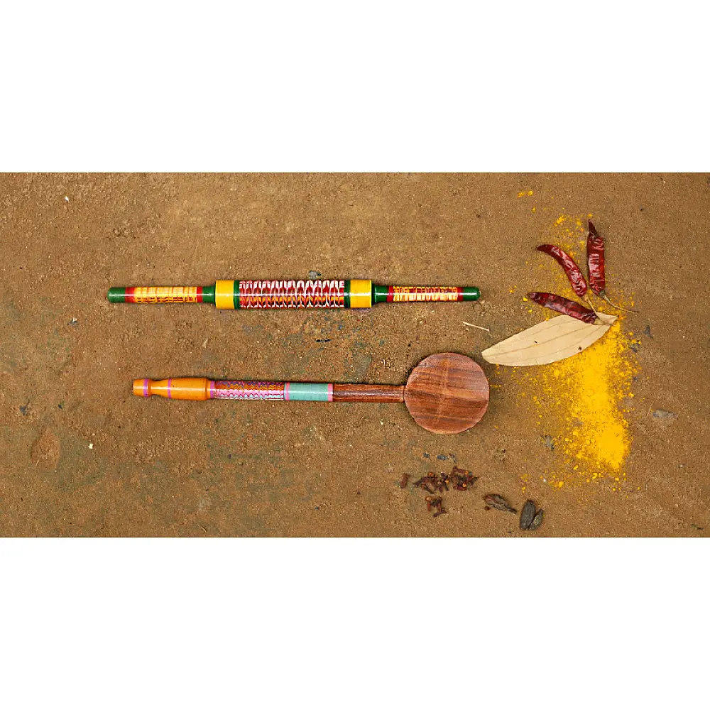 Rasoi ✼ Kutch lacquer ladles { Set of Two } 40