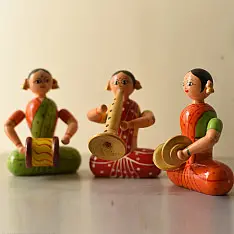Etikoppaka | Wooden Toy ~ Lady Band ( Set of Three )