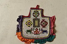 Prachin . प्राचीन | Handmade Bead Work ~ Old Decorative Wall Hanging - Fan