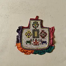 Prachin . प्राचीन | Handmade Bead Work ~ Old Decorative Wall Hanging - Fan