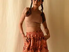 Shorts | Batik Modal Silk Short - Orange ( Two Options )
