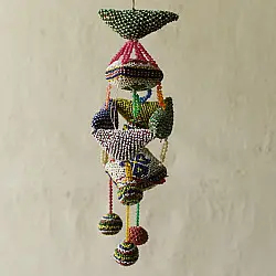 Prachin . प्राचीन ❦ Handmade Old Bead Work  ~ Hanging Latkan - C