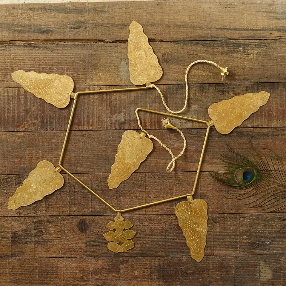 shop Brass Handmade Toran- Leaf Design