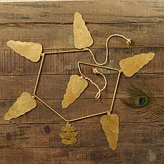 Ahar ~ Brass Handmade Toran - Leaf Design 