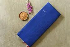 Handlom Cotton Saree | IKAT Pallu { Neel }