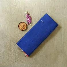 Handlom Cotton Saree | IKAT Pallu { Neel }