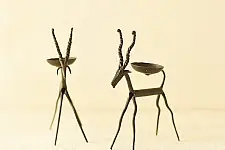 Ahou | Wrought Iron ~ Deer Candle Holder (Set of Two)