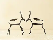 Ahou | Wrought Iron ~ Deer Candle Holder (Set of Two)