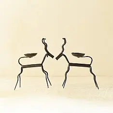 Ahou | Wrought Iron ~ Deer Candle Holder (Set of Two)