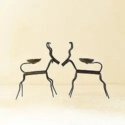 Ahou | Wrought Iron ~ Deer Candle Holder (Set of Two)