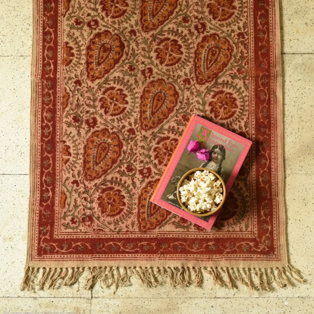 shop Kalamkari Natural Color Dhurrie