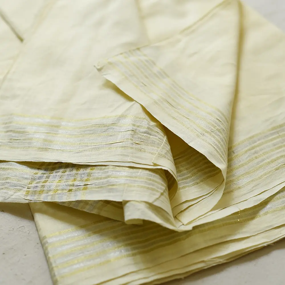 shop Handspun Cotton x Cotton Dhoti Khes - Zari Border