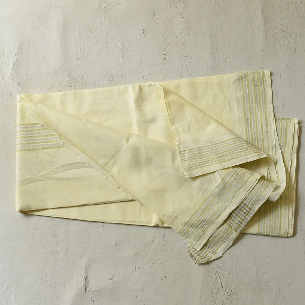 shop Handspun Cotton x Cotton Dhoti Khes - Zari Border