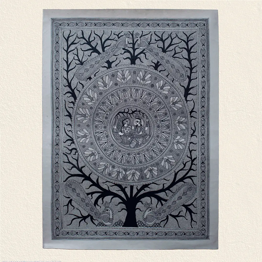 shop Madhubani Painting - Ardhanarishvar