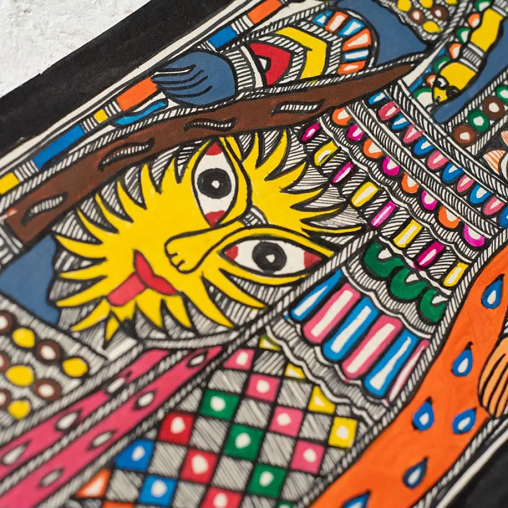 shop Madhubani Painting - Ardhanarishvar