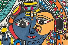 Madhuban . मधुबन ❁ Madhubani Painting - Ardhanarishvar