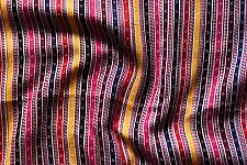 Mashru Fabric { Silk+Cotton } | Hand Woven Fabric - Multi Color Stripes