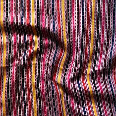 Mashru Fabric { Silk+Cotton } | Hand Woven Fabric - Multi Color Stripes