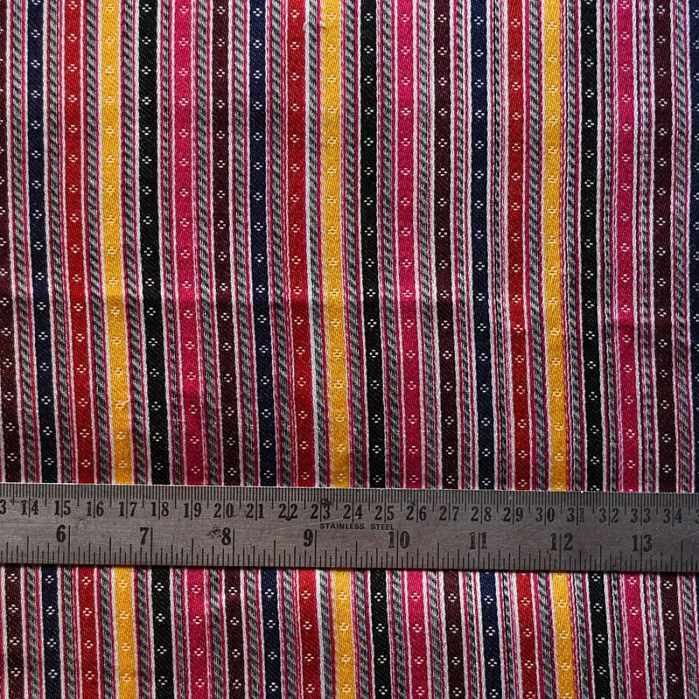 Hand Woven Fabric - Multi Color Stripes