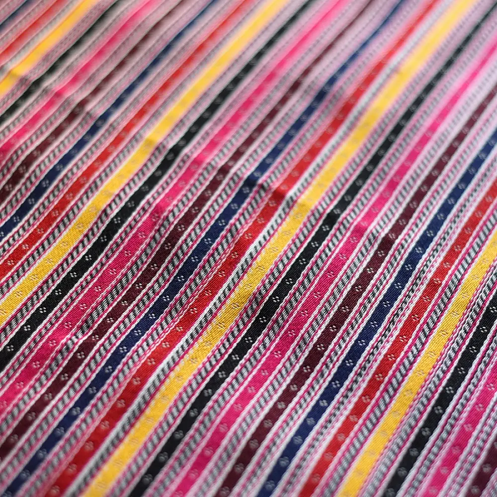 Hand Woven Fabric - Multi Color Stripes