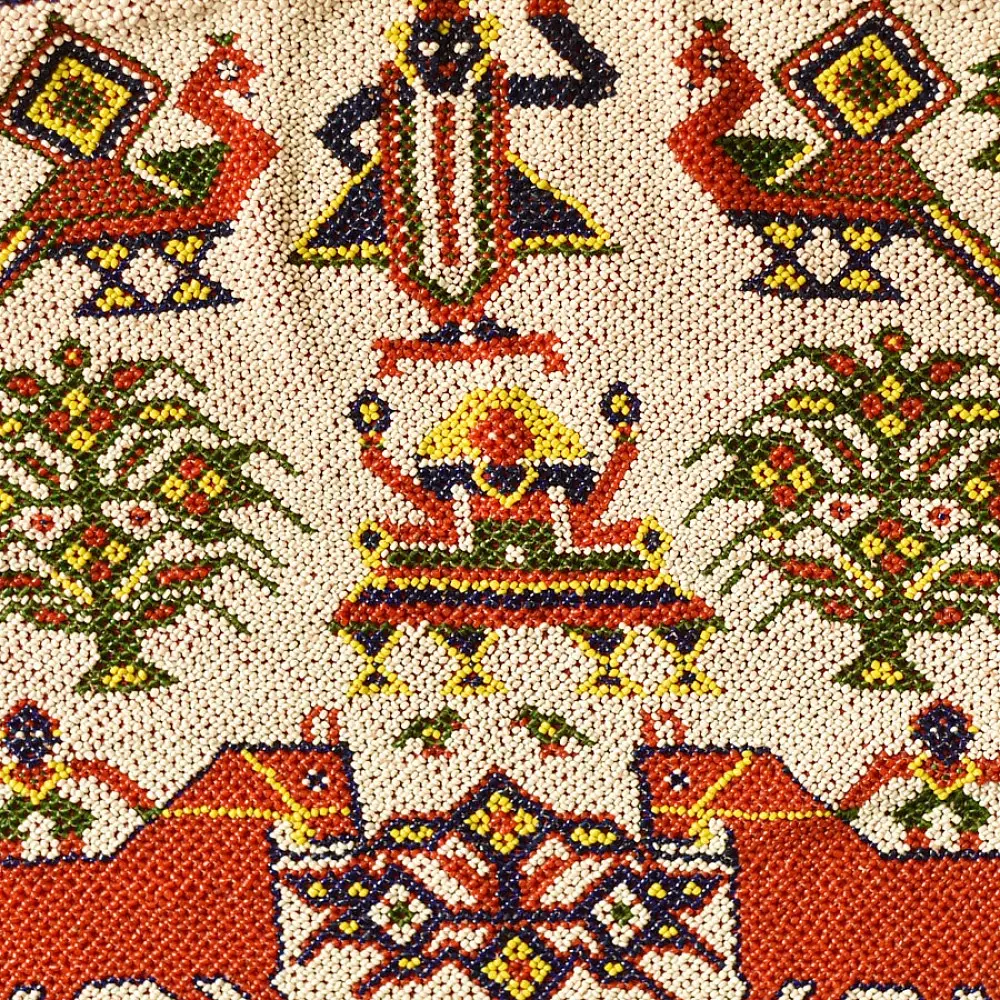 Gujrat Bead Work - Old & Antique Wall Hanging - Shreenathji