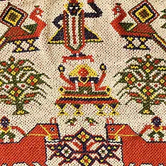 Prachin . प्राचीन  ❂ Gujrat Bead Work - Old & Antique Wall Hanging - Shreenathji