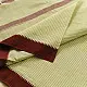 handloom begampuri pure cotton saree in light green with maroon and slate blue woven striped borders