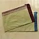 handloom begampuri pure cotton saree in light green with maroon and slate blue woven striped borders
