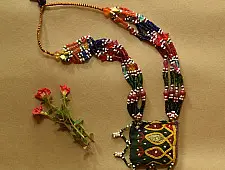 FolkLove | Handmade Tribal Necklace / Embroidered & Bead Necklace 