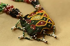 FolkLove | Handmade Tribal Necklace / Embroidered & Bead Necklace 