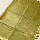 handloom pure cotton saree in subtle olive heena green with woven golden zari striped border and matching handcrafted tassels on pallu