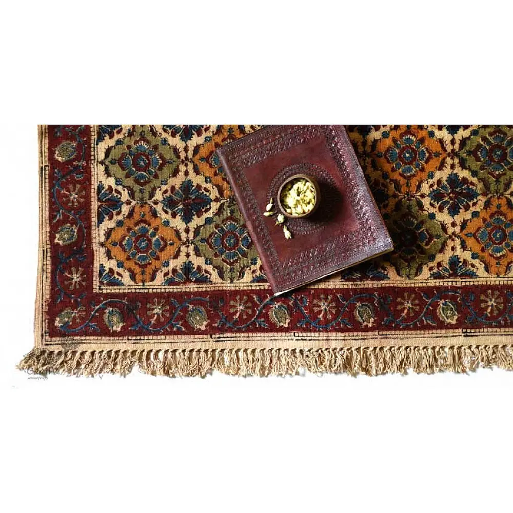 Handwoven Kalamkari Durri - Hand printed