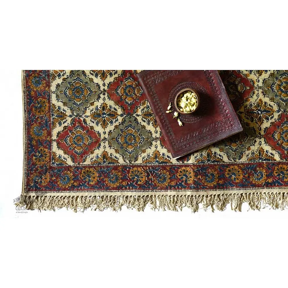 Handwoven Kalamkari Durri - Hand printed