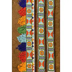 Shubh-Laabh . शुभ लाभ - Glass Bead Door Toran with Side Latkan (Set of Three)
