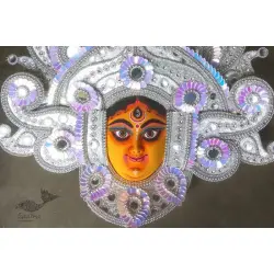 Mukhauta. मुखौटा ~ Chhau Mask - Durga (Silver)