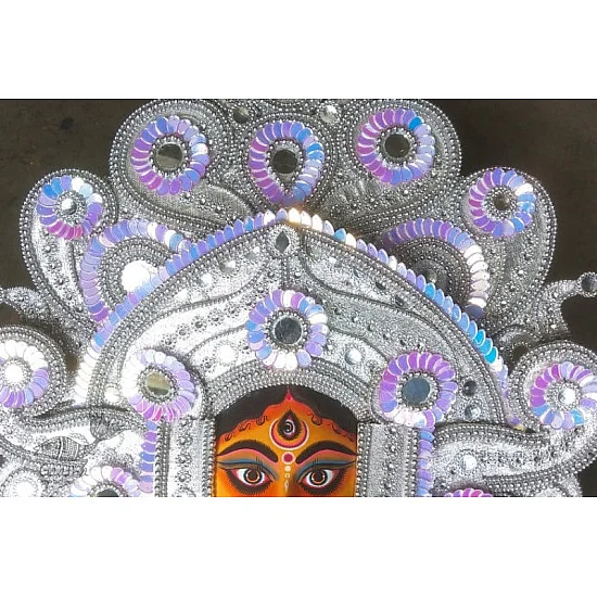 shop handmade chhau mask from bangal - durga silver