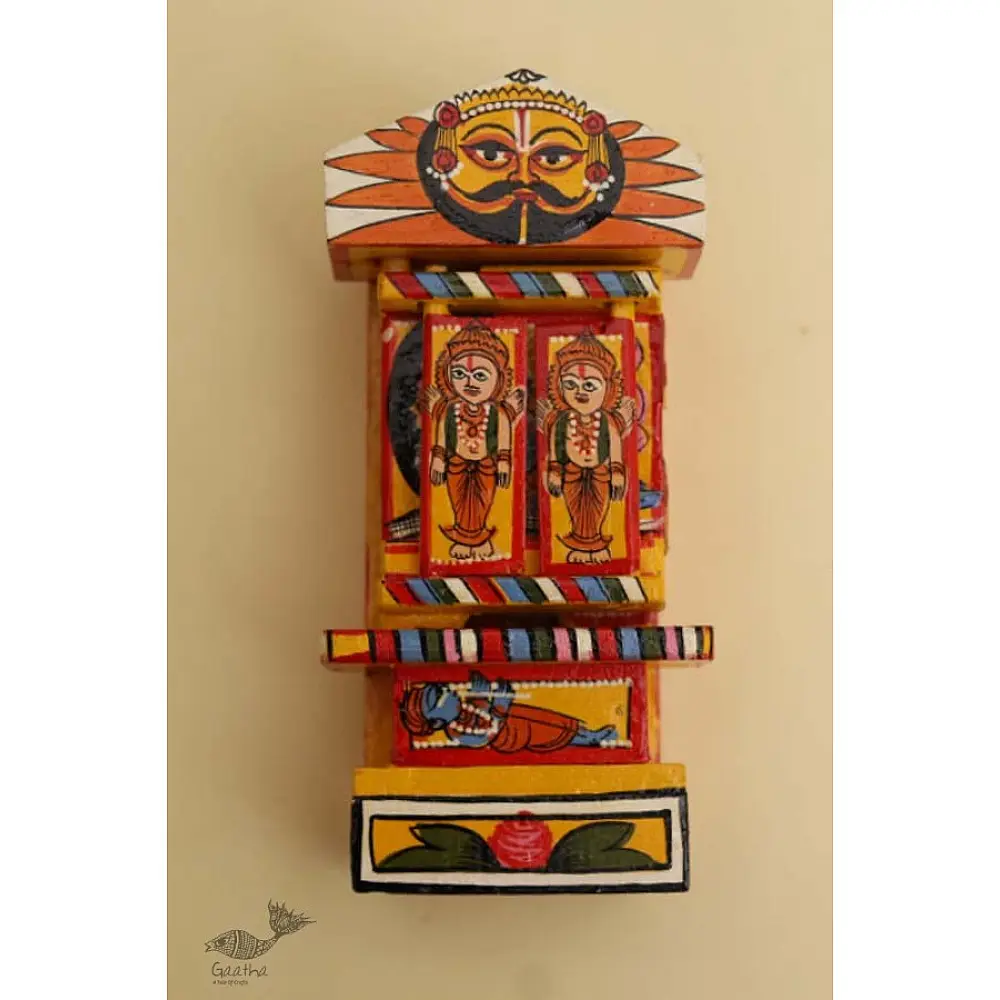 कथनिक ☀ Kaavad ~ A Wooden Shrine (Yellow - 20 cm) ~ 136