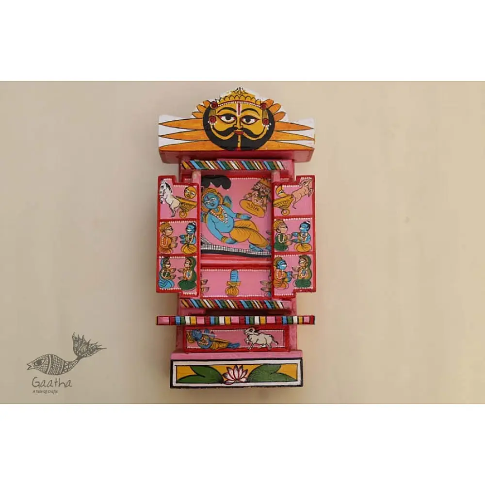 कथनिक ☀ Kaavad a Wooden Shrine ( Pink - 29 cm) ~ 141