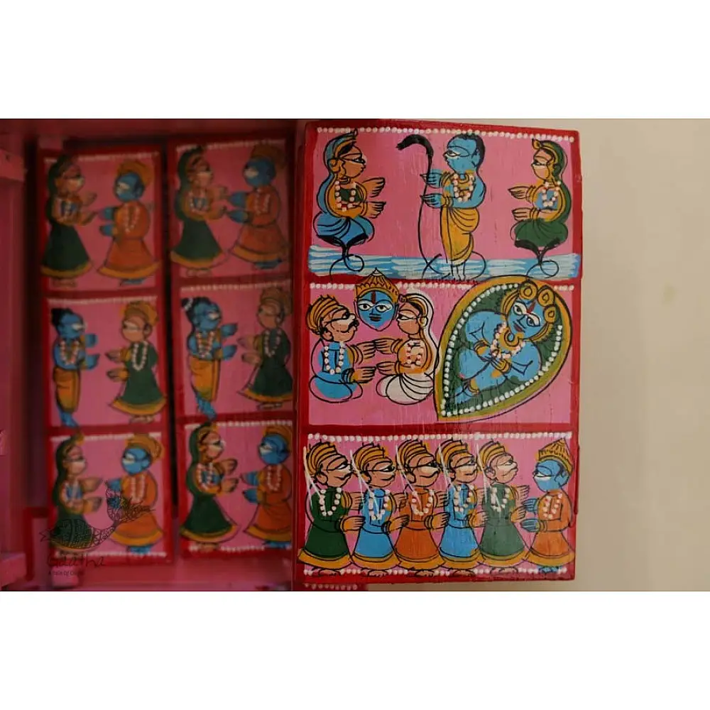 कथनिक ☀ Kaavad a Wooden Shrine ( Pink - 29 cm) ~ 141