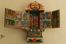 कथनिक ☀ Kaavad ~ A Wooden Shrine (Green - 20 cm) ~ 135
