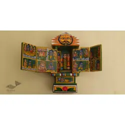 कथनिक ☀ Kaavad ~ A Wooden Shrine (Green - 20 cm) ~ 135