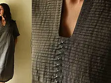 Handloom Cotton Designer Carbon Black Dress