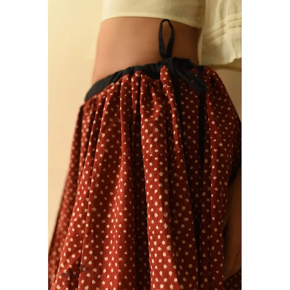shop Natural Dyed Jawariya Block Printed Short Skirt