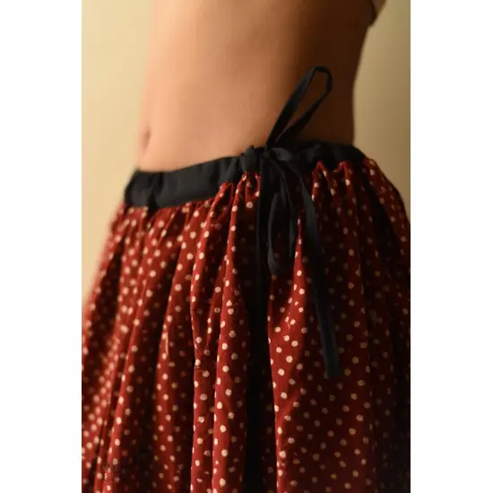 shop Jawariya Block Printed A-Line Long Skirt / Kali Skirt