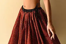 Flowers in a River | Jawariya Block Printed Short Skirt (Two Options - Long & Short)