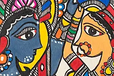 Madhuban . मधुबन ❁ Madhubani Painting - Radha Krishna