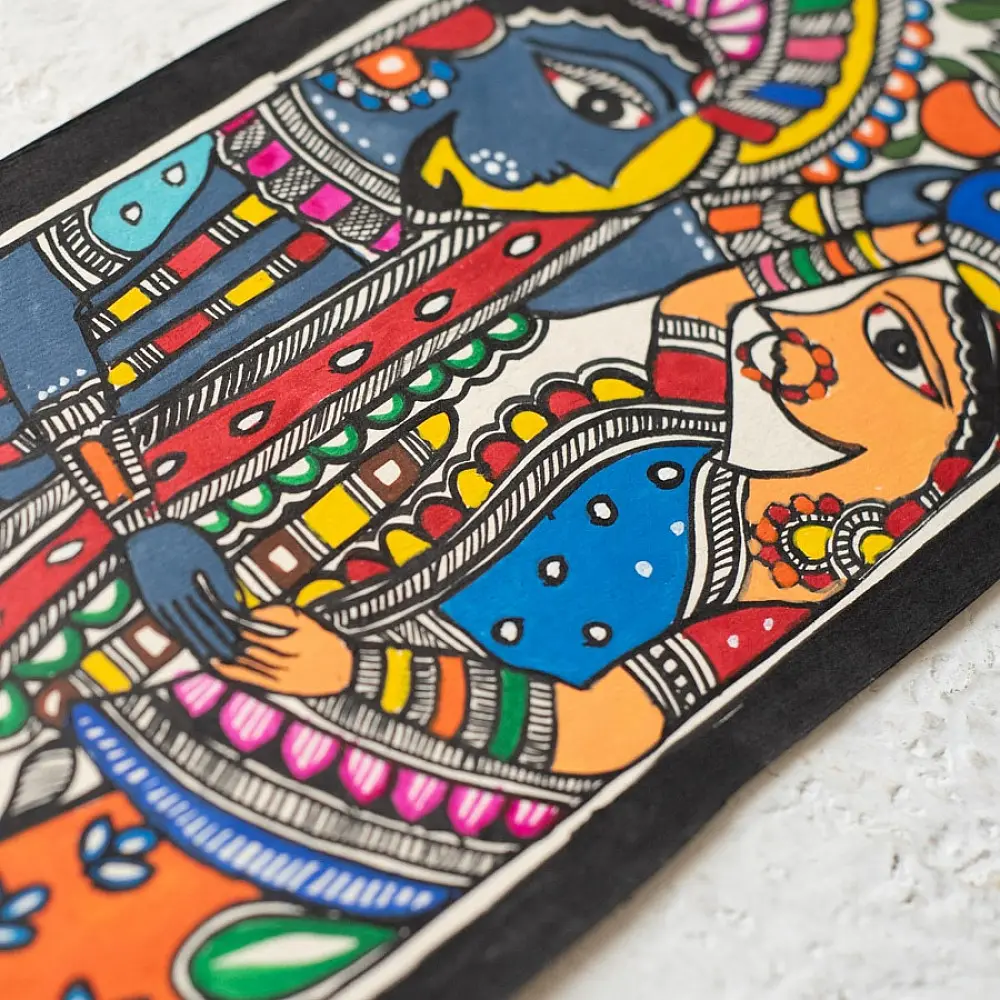 shop Madhubani Painting - Radha Krishna