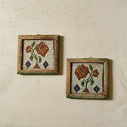 Prachin . प्राचीन | Handmade Bead Work ~ Antique Hanging Frame - Set of Two