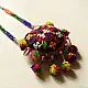 handcrafted banjara round embroidered fabric pendant necklace with mirror work pom poms cowrie shells and multi strand beaded chain