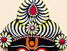 Mukhauta . मुखौटा : Handmade Wall Hanging Chhau Mask - Jagannath 